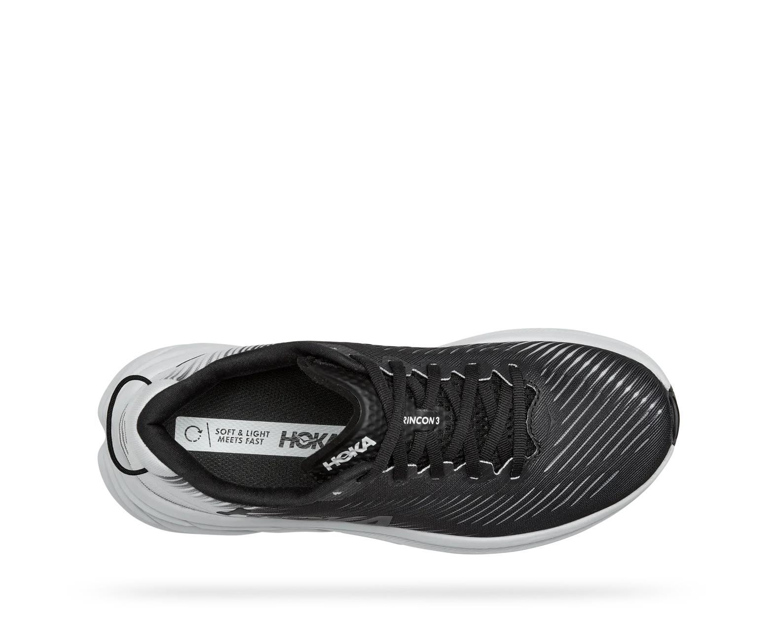 ☆HOKA☆ Women's Lincoln 3 Black White 1119396BWHT 1119396-B Hoka One One Rincon 3 Women's Black, White 1119396 BWBHT